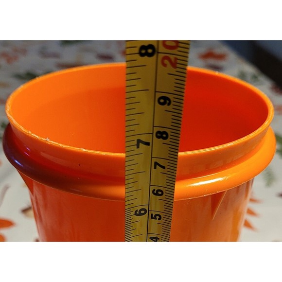 Tupperware Vintage Orange Container 321-11 Pour Lid 563-21 Container 32oz - Picture 6 of 9